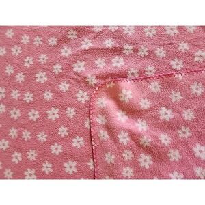 Parent's Choice Baby Blanket Flower Flowers pink floral White Fleece HTF Vintage